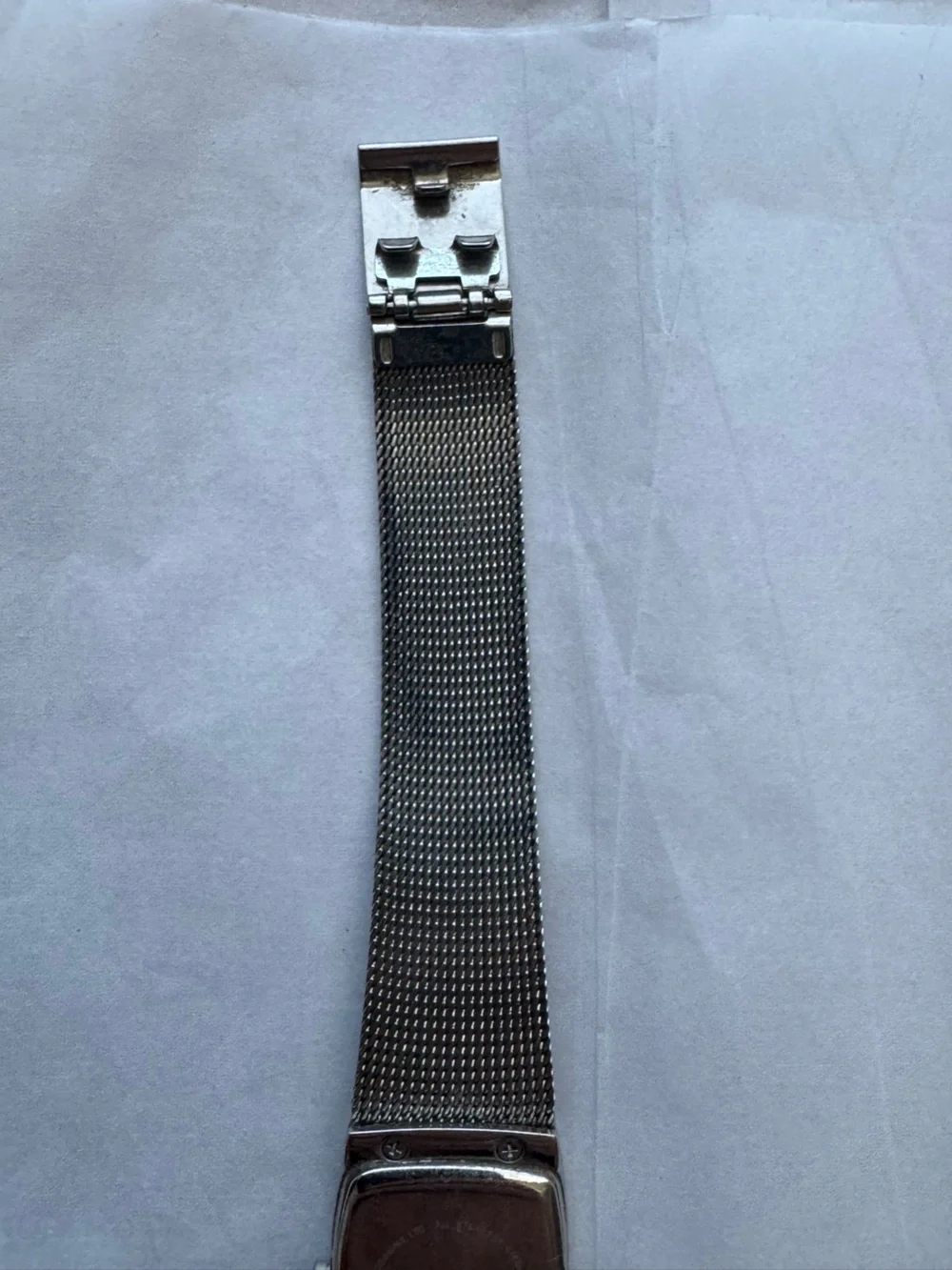 Skagen Denmark Platinum Plated Crystal Accent Mesh Watch